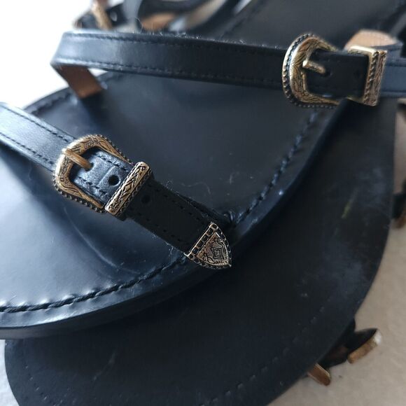 Sezane Black Leather Sandals - Picture 8 of 8